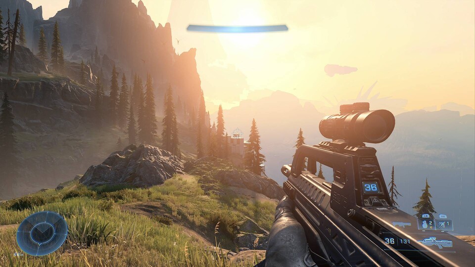 Solche Panoramen zaubert uns Halo Infinite ständig auf den Bildschirm.