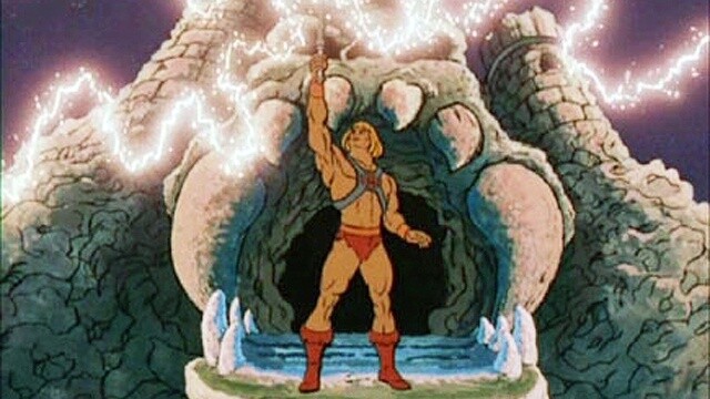 Szene aus dem Vorspann der He-Man-Zeichentrickserie.
