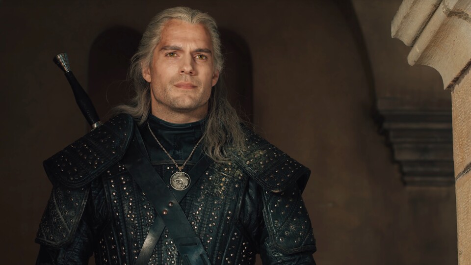 So sieht Henry Cavill als Geralt in der Netflix-Serie The Witcher aus.