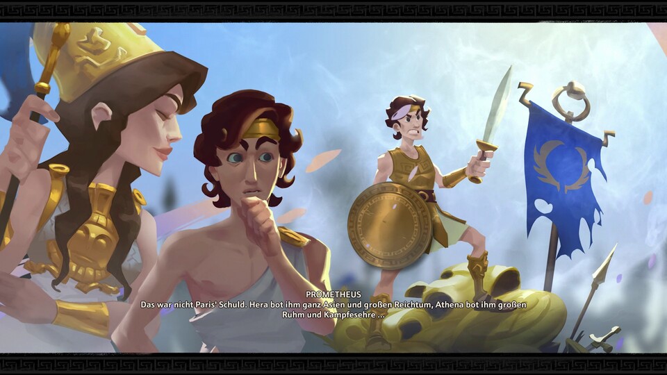 Immer mal wieder gibt es kurze animierte Abrisse zu Episoden aus der griechischen Mythologie.