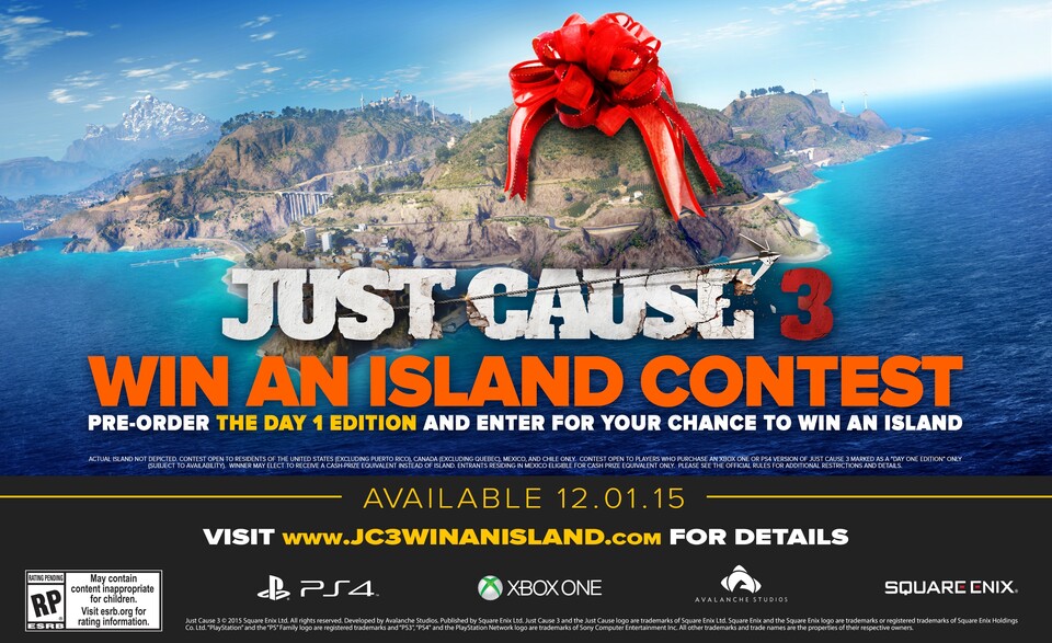 Square Enix hat einen Wettbewerb für Vorbesteller des Open-World-Actionspiels Just Cause 3 ausgerufen, bei dem es eine Insel zu gewinnen gibt. Europäer dürfen aber nicht teilnehmen. 