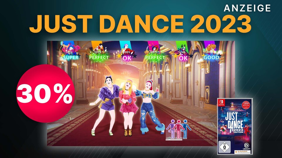 Mit knapp 30% Rabatt im Amazon Angebot könnt ihr euch Just Dance 2023 auf eure Nintendo Switch holen.