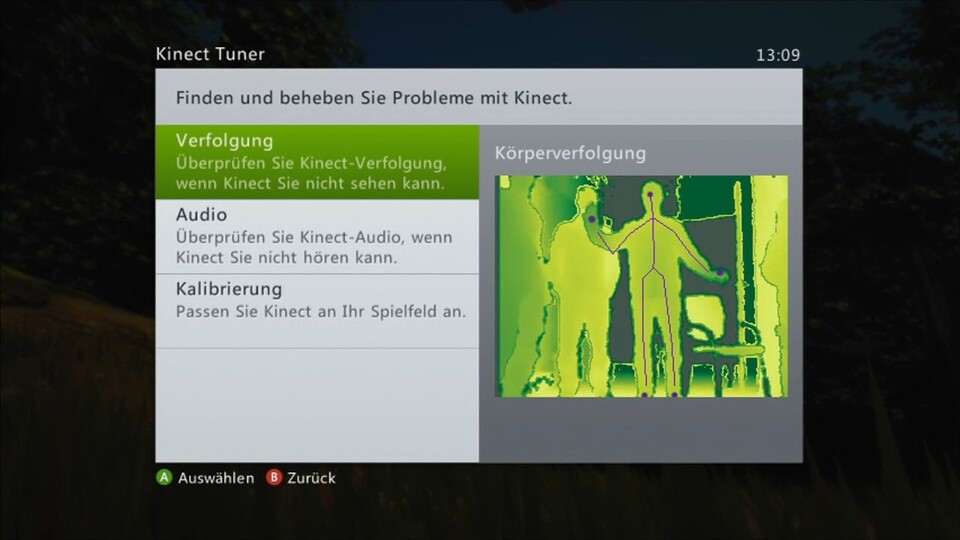 Der Kinect Tuner hilft beim Einrichten des Geräts. Aufwändig ist vor allem die Audio-Kalibrierung, auch wenn die Spracherkennung in Deutschland noch nicht funktioniert.