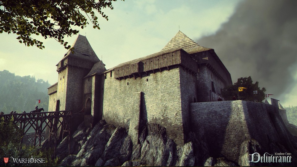 Viele Burgen aus dem Spiel stehen auch heute noch - wo wir heute alte Steine finden, gibt's für den Helden Quests.