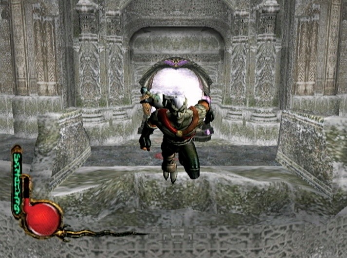Kains spezielle Vampirkräfte erlauben ihm, sehr weit zu springen und so breite Abgründe zu überwinden. Screen: Xbox