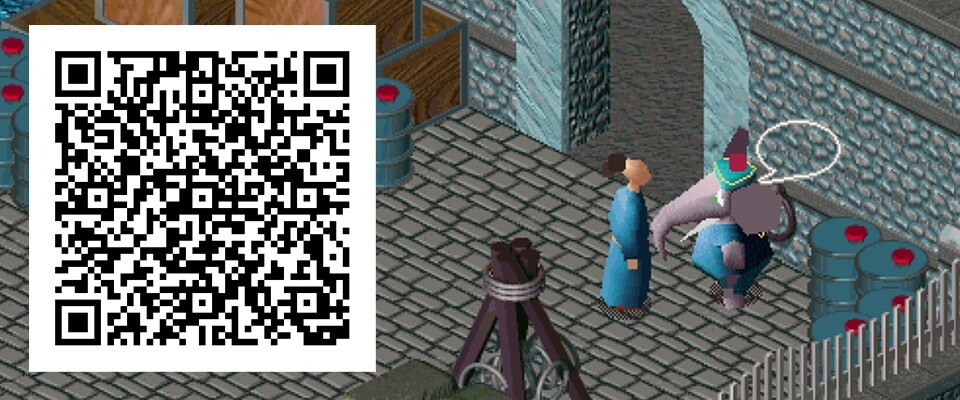 Den QR-Code links benutzen, um das Spiel direkt mit dem Smartphone herunterzuladen.