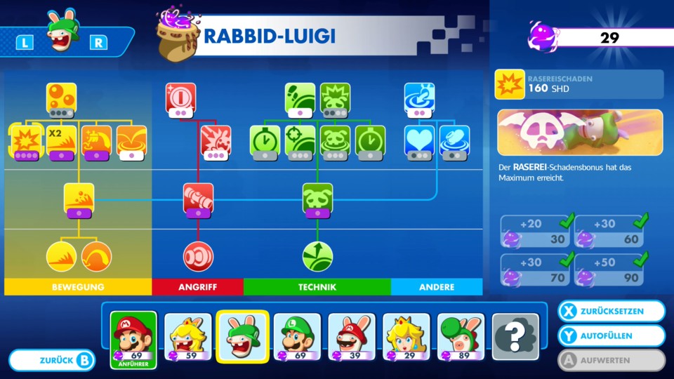 Rabbid Luigis Skill-Tree