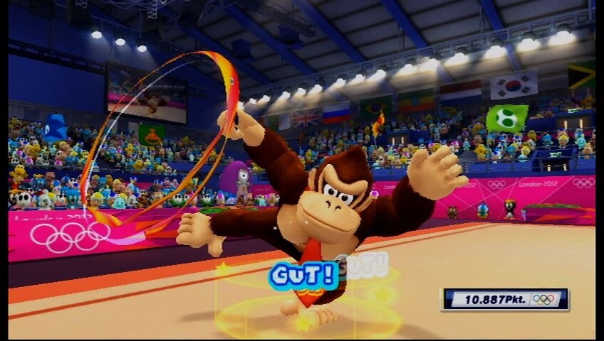 Niemand macht sich bei rhythmischer Sportgymnastik besser zum Affen als Donkey Kong.