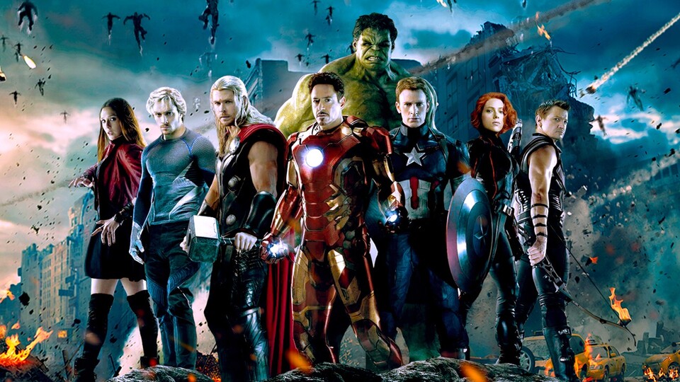 Marvels Avengers mit dem Hulk, Captain America, Iron Man, Black Widow und vielen mehr