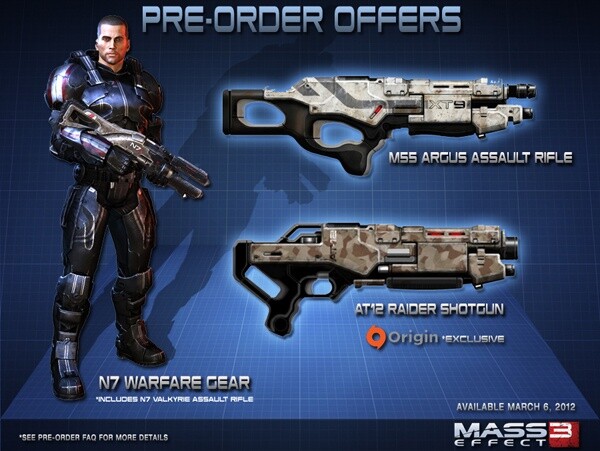 Die Vorbesteller-Boni für Mass Effect 3 auf einen Blick.