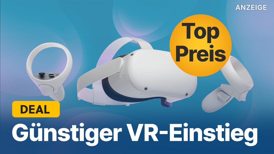 Das Meta Quest 2 VR-Headset könnt ihr bei Amazon jetzt für nur 299€ abstauben.