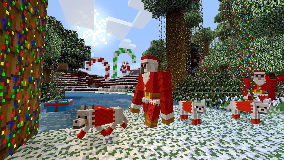 Minecraft bekommt einen festlichen DLC zu Weihnachten. Enthalten sind neue Skins und Blöcke, die die Spielwelt festlicher gestalten.