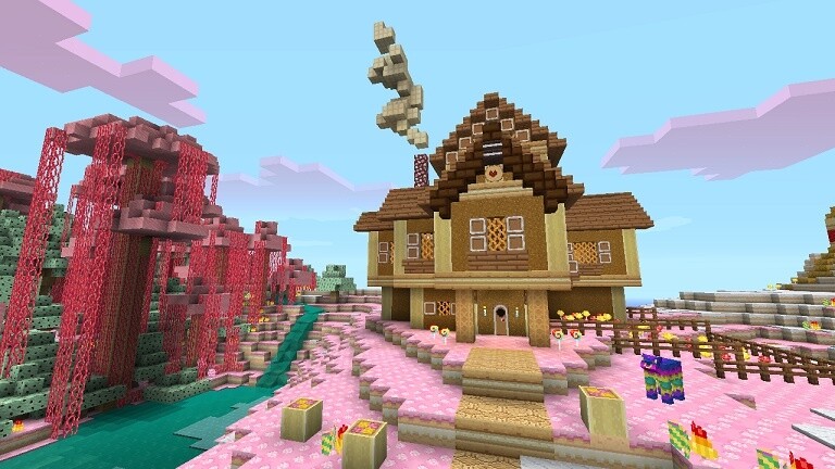 Der DLC »Candy Texture Pack« für Minecraft auf der Xbox 360 hat viele Leckereien zu bieten.