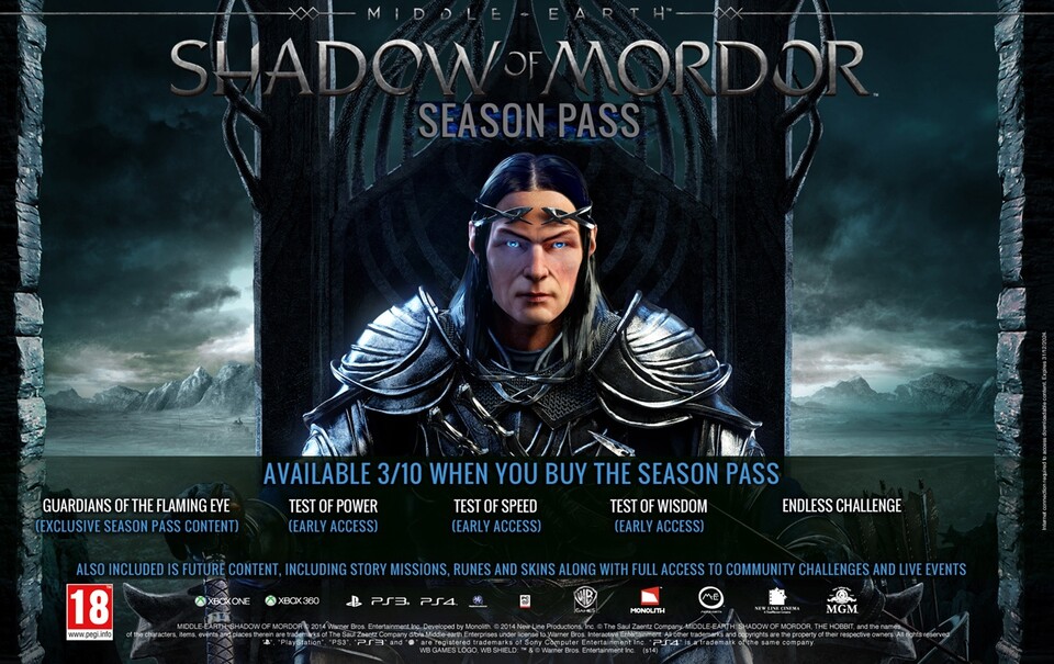 Mittelerde: Mordors Schatten erhält auch einen »Season Pass«.