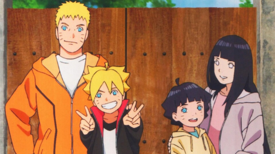 Naruto und Hinata mit ihren zwei Kindern: Boruto und Himawari Uzumaki. (Bild: © Pierrot)