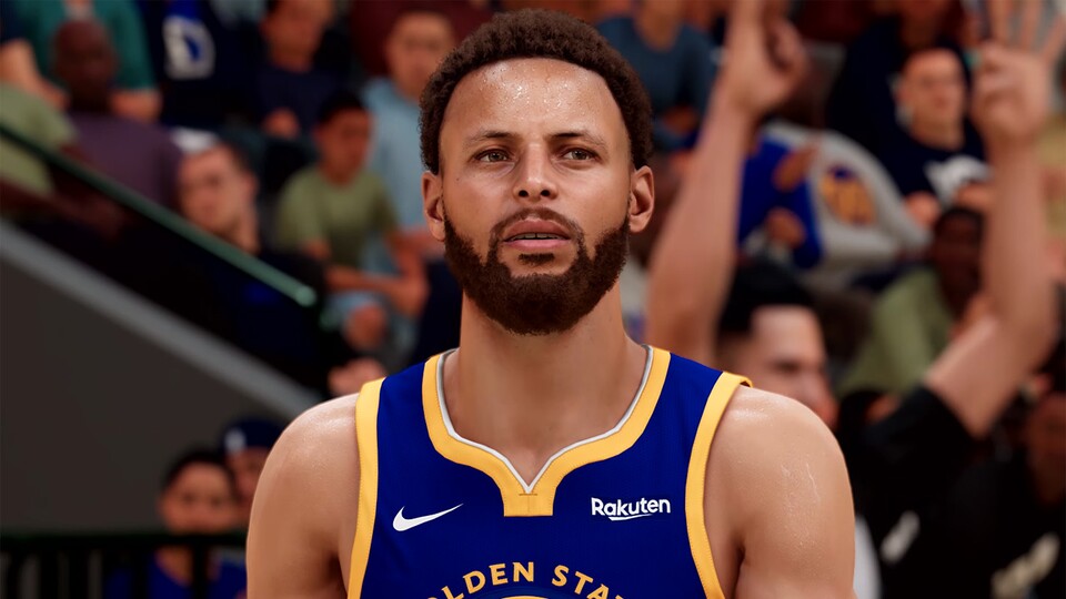 Da schaut selbst Steph Curry ungläubig. NBA 2K21 sieht auf der PS5 sehr, sehr gut aus. 