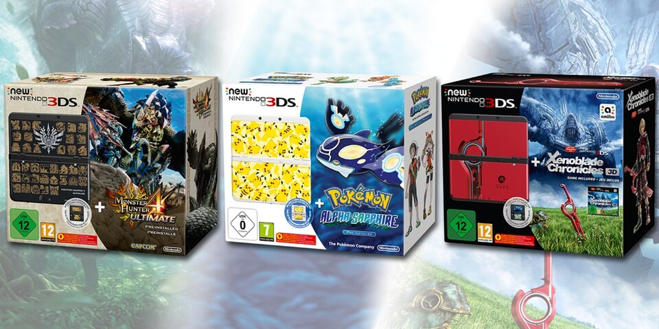 Am 26. Juni 2015 erscheinen diese drei neuen Bundles mit dem New Nintendo 3DS.