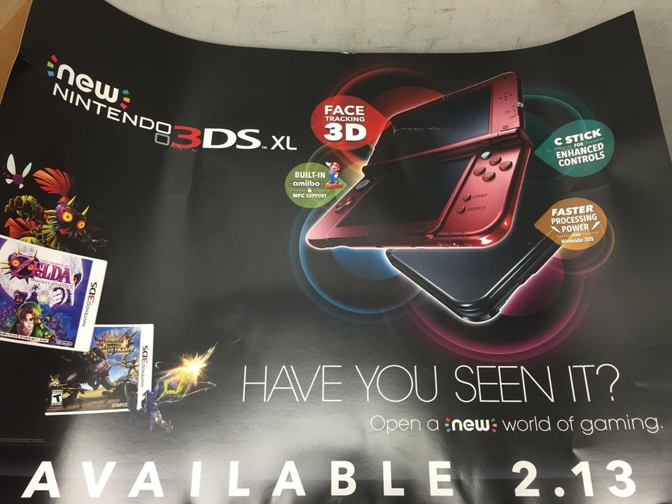 Diesem Werbepsoter zufolge soll der New Nintendo 3DS am 13. Februar 2015 in Nordamerika erscheinen. Mittlerweile hat Nintendo den Termin auch für Europa bestätigt.