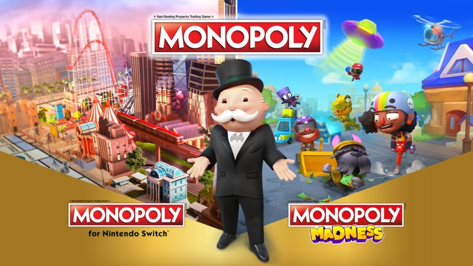 Die Brettspiel-Umsetzung Monopoly for Nintendo Switch könnt ihr euch jetzt günstig zusammen mit dem rasanten Spin-off Monopoly Madness sichern.