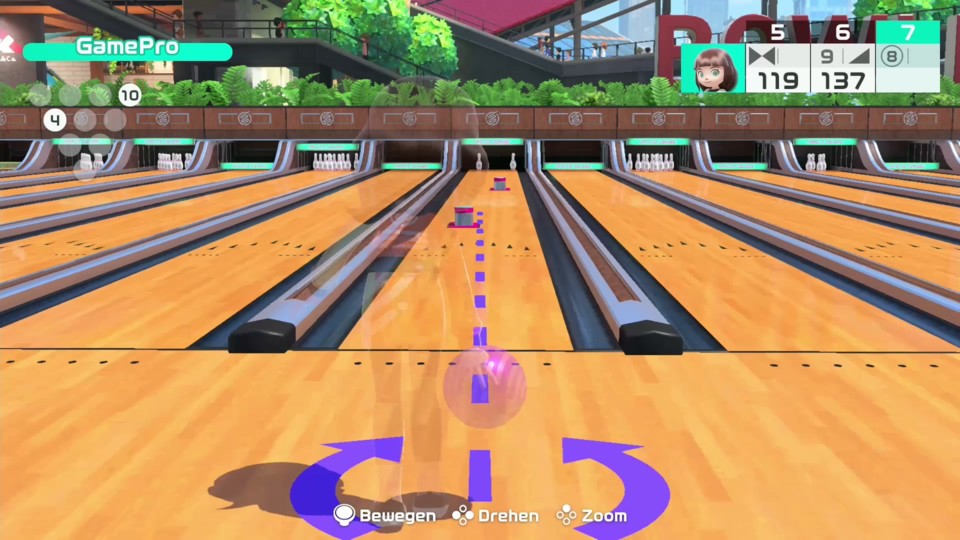 Bowling kommt vielen aus den Tagen von Wii Sports bekannt vor. In Switch Sports könnt ihr diese Tage neu aufleben lassen.