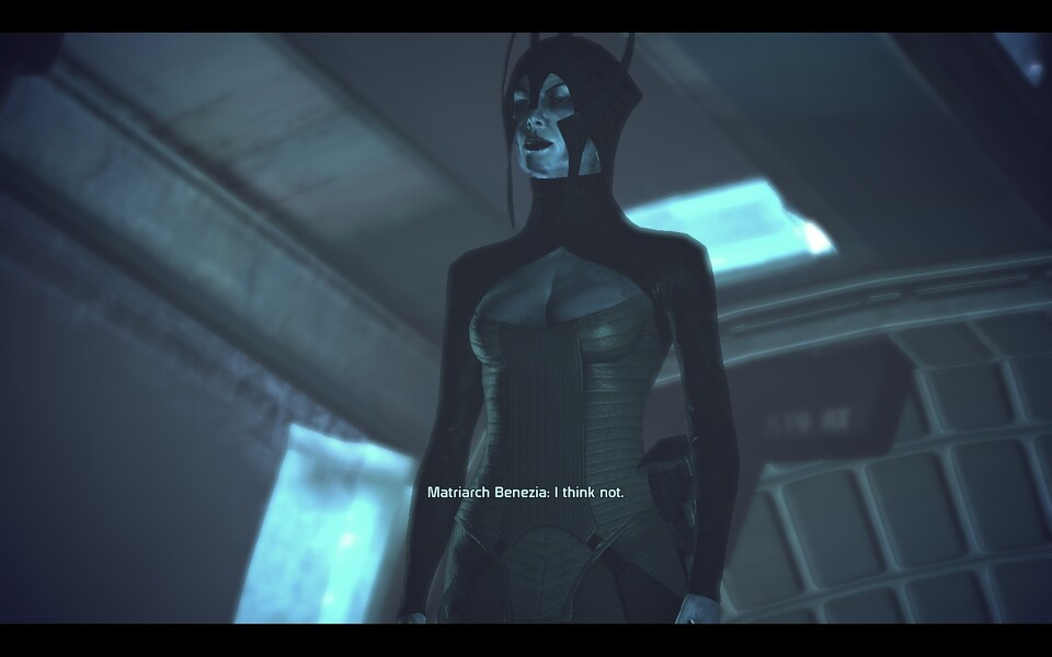 Die Matriarchin Benezia überlässt Shepard die Koordinaten des so genannten Mu Relay.