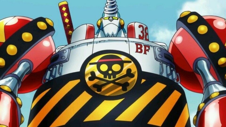 Franky in his shogun robot form gave Oda a headache when drawing it. (Image: © Toei Animation)