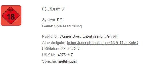 Outlast 2 erscheint in Deutschland mit einer Freigabe von USK 18.