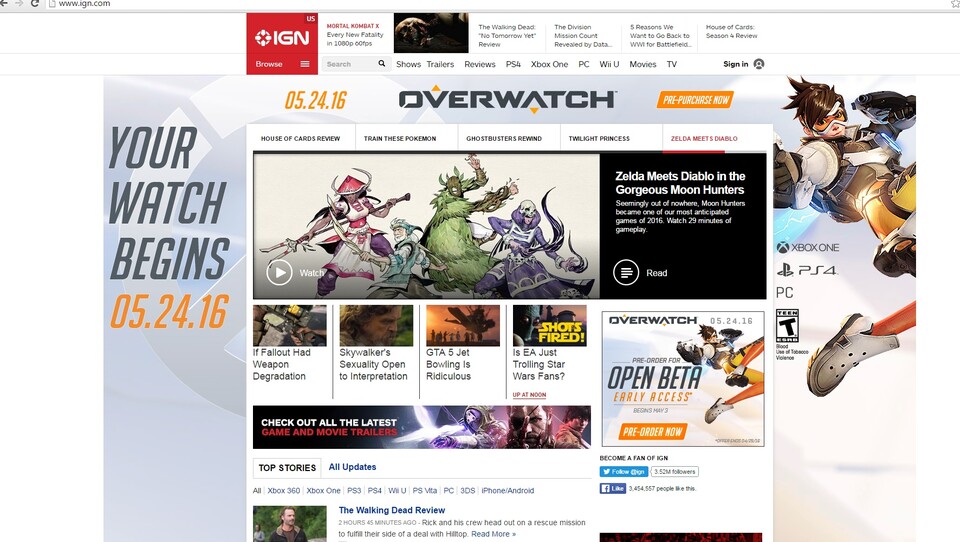 Diese Werbebanner waren für kurze Zeit aktiviert und haben den Release-Termin von Overwatch geleakt. Sony und Blizzard haben den Termin inzwischen offiziell bestätigt.
