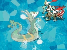 Das weiße Kyurem (rechts im Bild) ist einer der wenigen Neuzugänge in der mittlerweile sehr umfangreichen Pokémon Fauna.