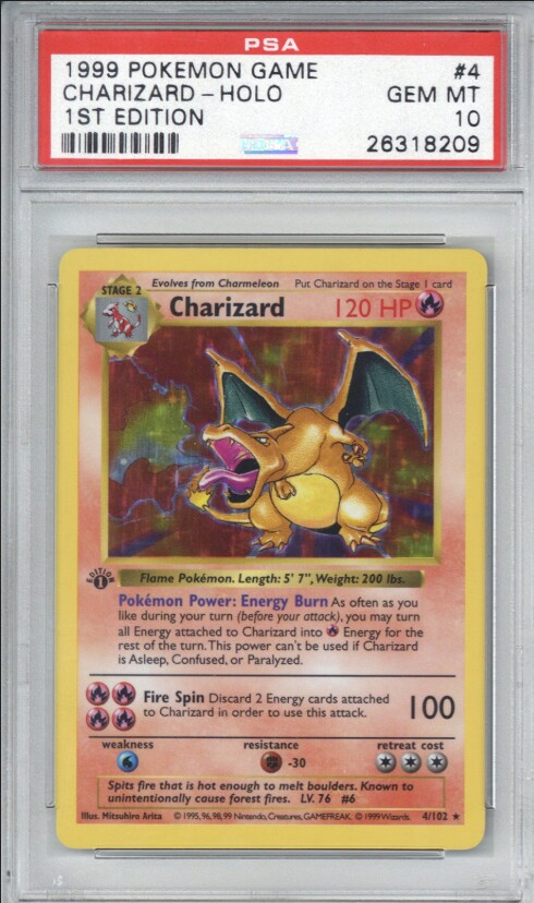 1st Edition-Pokémon-Karte Charizard/Glurak (Bild: Goldin Auctions)