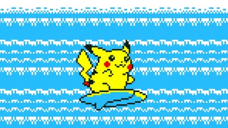 Das surfende Pikachu aus dem Intro der gelben Edition