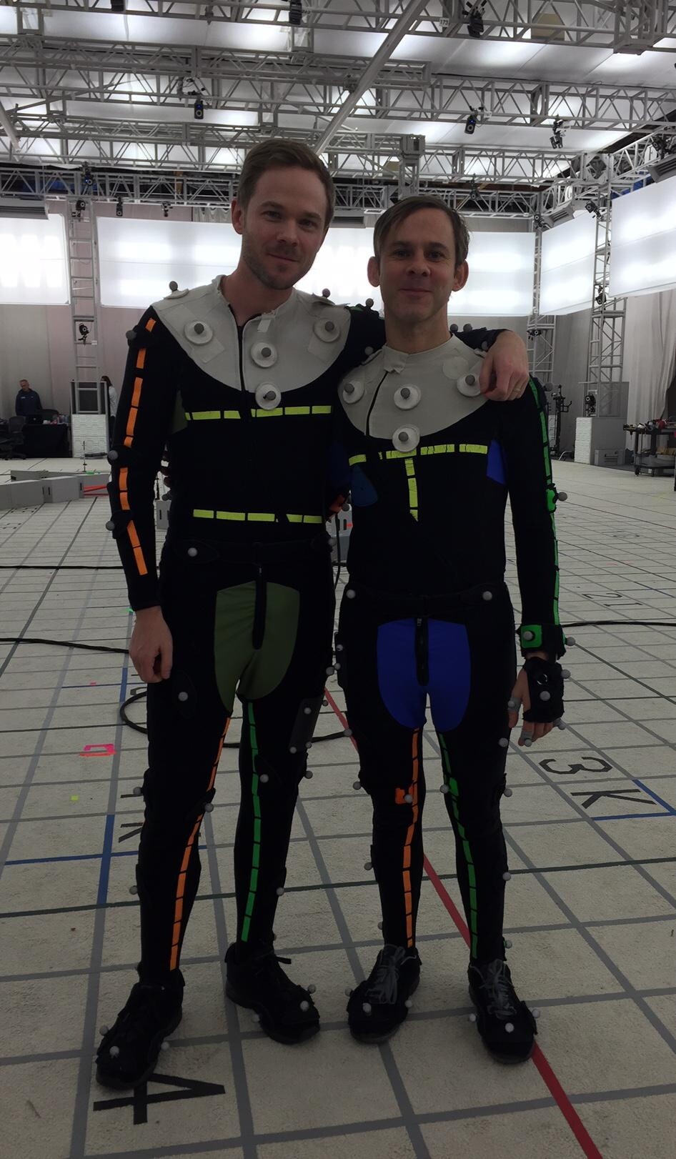 Dominic Monaghan und Shawn Ashmore bei den Motion-Capturing-Aufnahmen von Quantum Break.