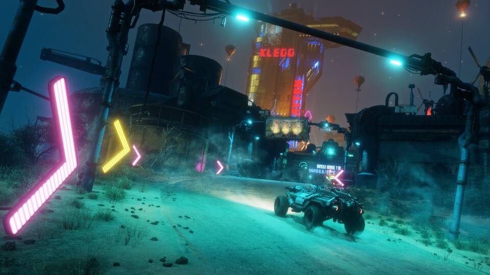 In Rage 2 setzen wir uns hinters Steuer verrückter Fahrzeuge im Mad Max-Look. Neben Autos und Motorrädern gibt es zudem einen Gyrocopter, mit dem wir durch die Welt fliegen können. 