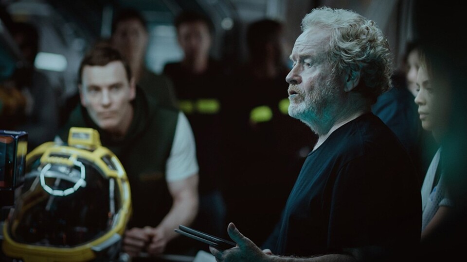 Regisseur Ridley Scott am Set von Alien: Covenant.