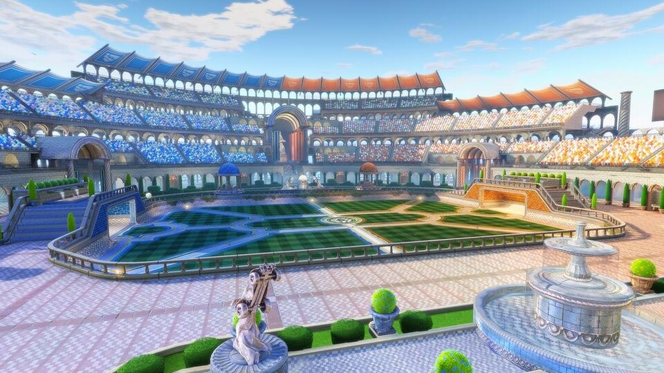 Die Map namens »Utopia Coliseum« für Rocket League erinnert an das Kolosseum in Rom.