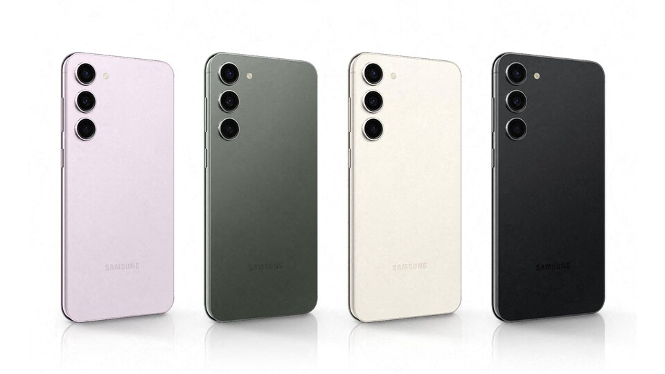 Das Samsung Galaxy S23 ist bei gleicher Ausstattung in vier verschiedenen Farben erhältlich.