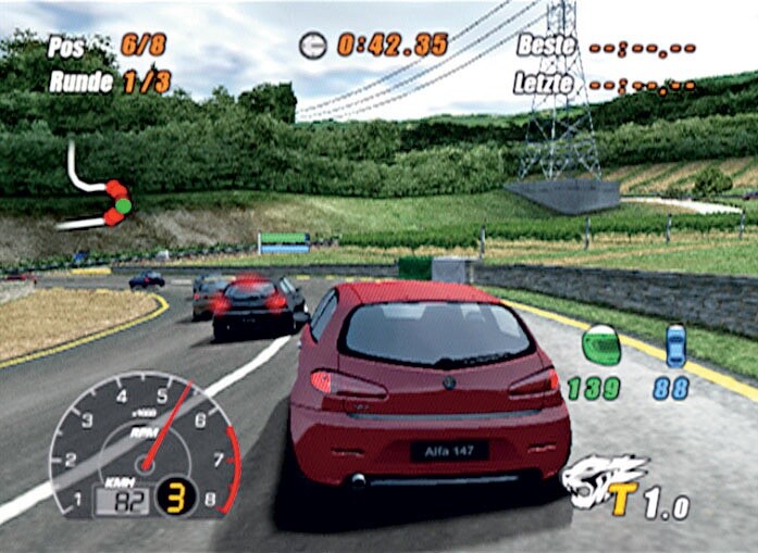 Wie bei Rennspielen mit lizensierten Fahrzeugen üblich, bietet auch SCAR leider kein vernünftiges Schadensmodell der Blechschäden. Screen: Playstation 2