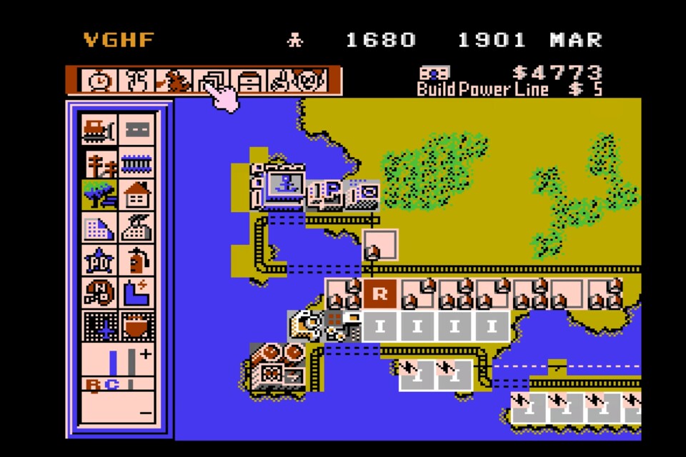 So sieht Sim City auf dem NES aus.