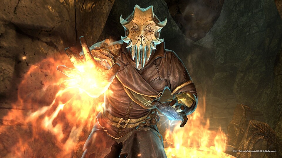 Zoidberg-Hadouken? Nein, ein maskierter Kultist aus Skyrim: Dragonborn.