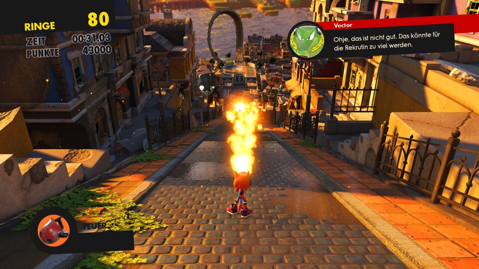 Euer Avatar kann zwischen diversen Spezialmanövern wählen. Mit dem Feuer-Wispon verschmurgelt ihr problemlos die Gegner.