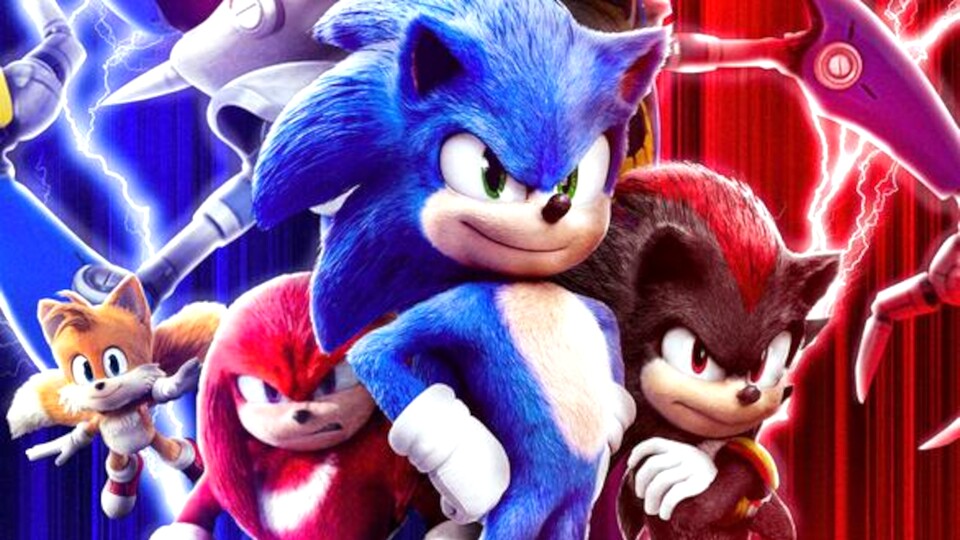 Sonic the Hedgehog 3 trumpft mit Sonic, Knuckles, Shadow und Tails auf.