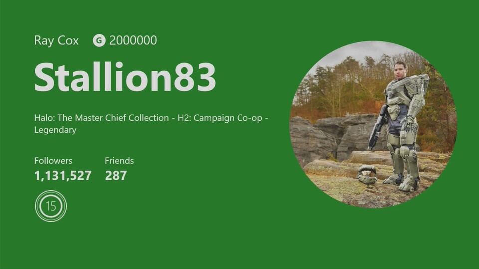 Stallion83 aka Ray Cox legt mit einem Xbox-Gamerscore von 2 Millionen eine Punktlandung hin.