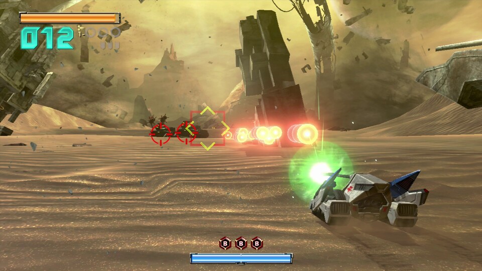 Die Panzerfahrt auf Titania gehört trotz der öden Texturen zu den grafischen Höhepunkten des Spiels.