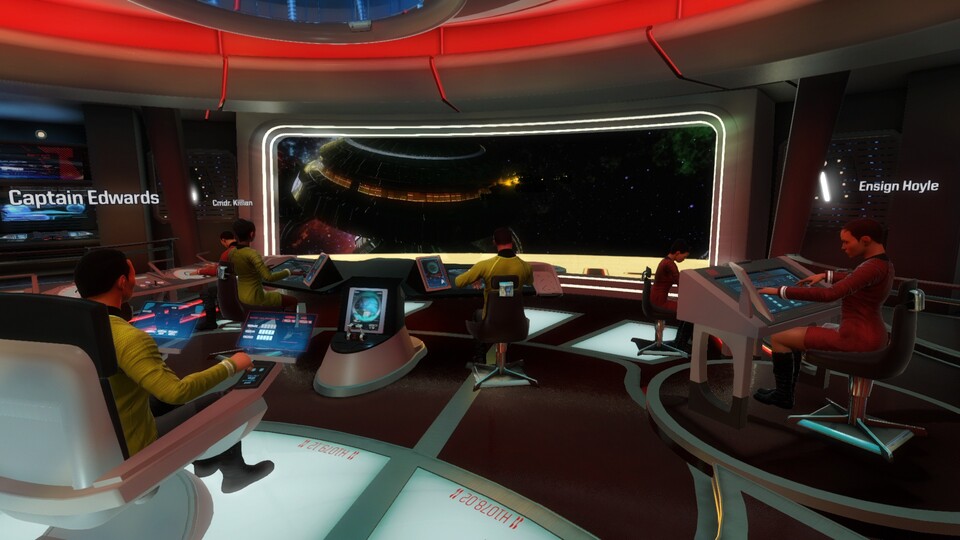 Star Trek: Bridge Crew können wir als Steuermann, taktischer Offizier, Chefingenieur oder Kapitän spielen.
