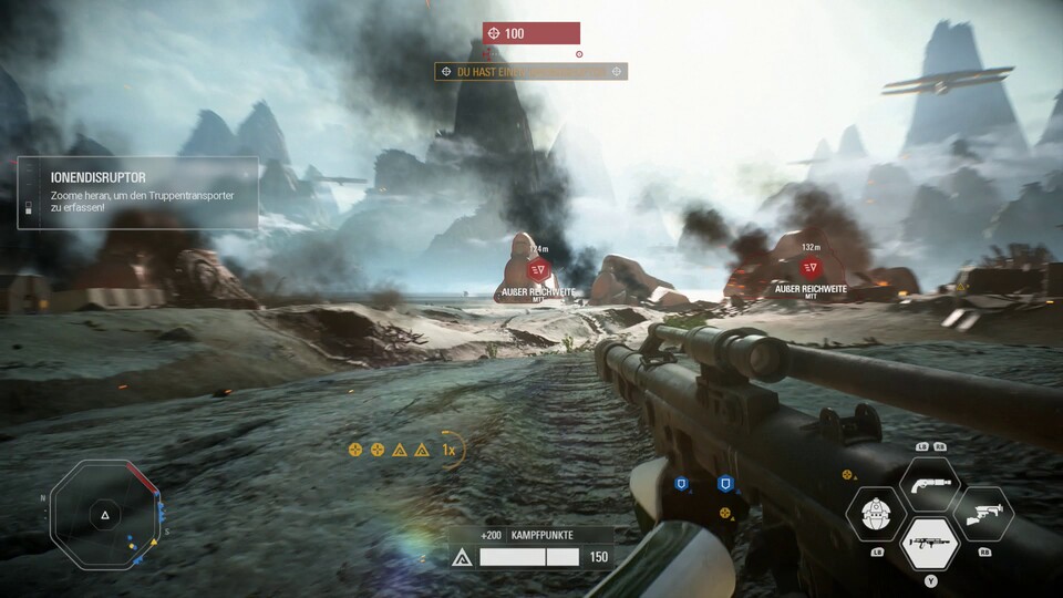 Dank tollen Lichtstimmungen, schicken Texturen und tollen Effekte ist Battlefront 2 auch auf PS4 und Xbox One ein echtes Technikbrett.