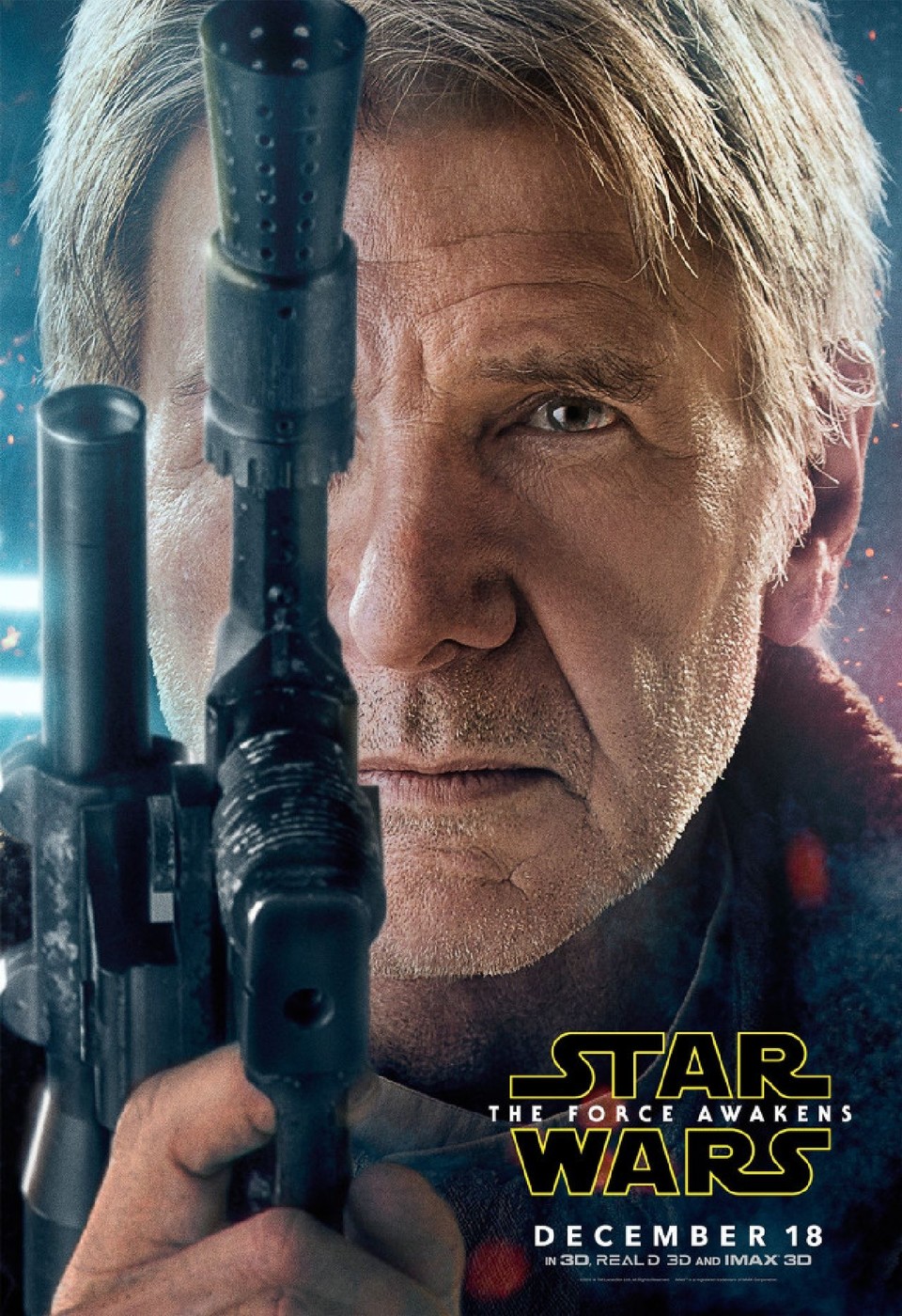 Harrison Ford als Han Solo auf einem Poster zum neuen Star-Wars-Film.