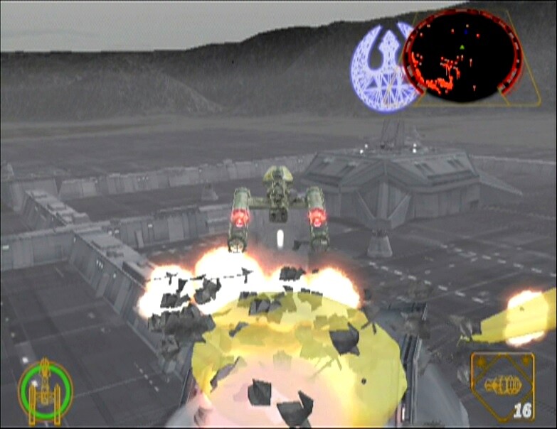 Im Film ist es nur eine Randnotiz, bei Rogue Leader dagegen eine komplette Mission: Der Diebstahl eines imperialen Shuttles, um auf den Mond Endor zu gelangen.
