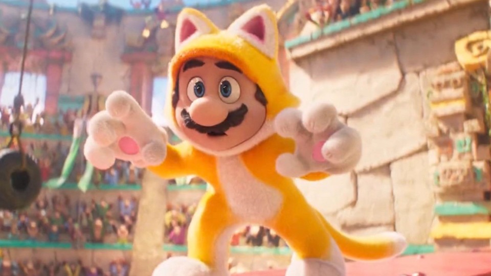 Der Katzenanzug ist nur eins der vielen Power-Ups, das Mario im Laufe des Films verwendet.