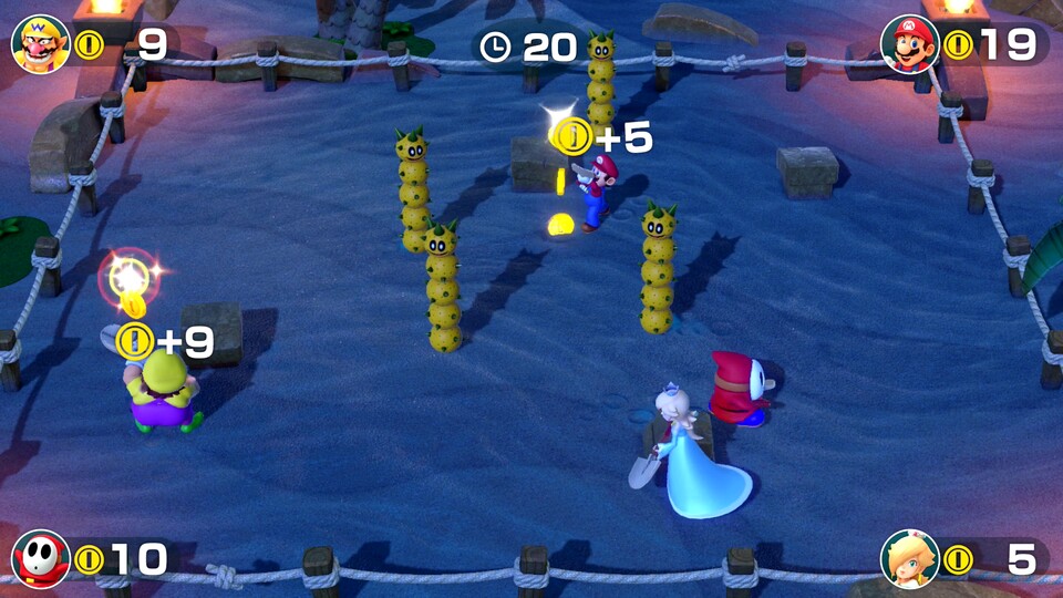 In diesem Minispiel wird die Rumble-Funktion des Joy-Con benutzt, um vergrabene Schätze anzuzeigen.