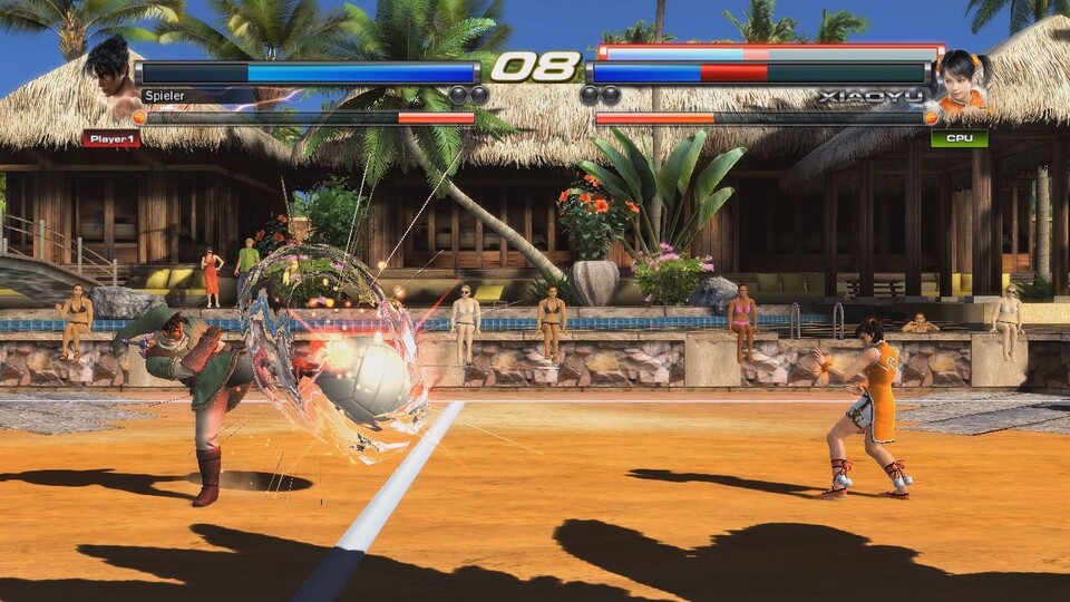 In Tekken-Ball müssen wir dem Gegner mit einem Ball Schaden zufügen, den wir zuvor ordentlich verprügeln.